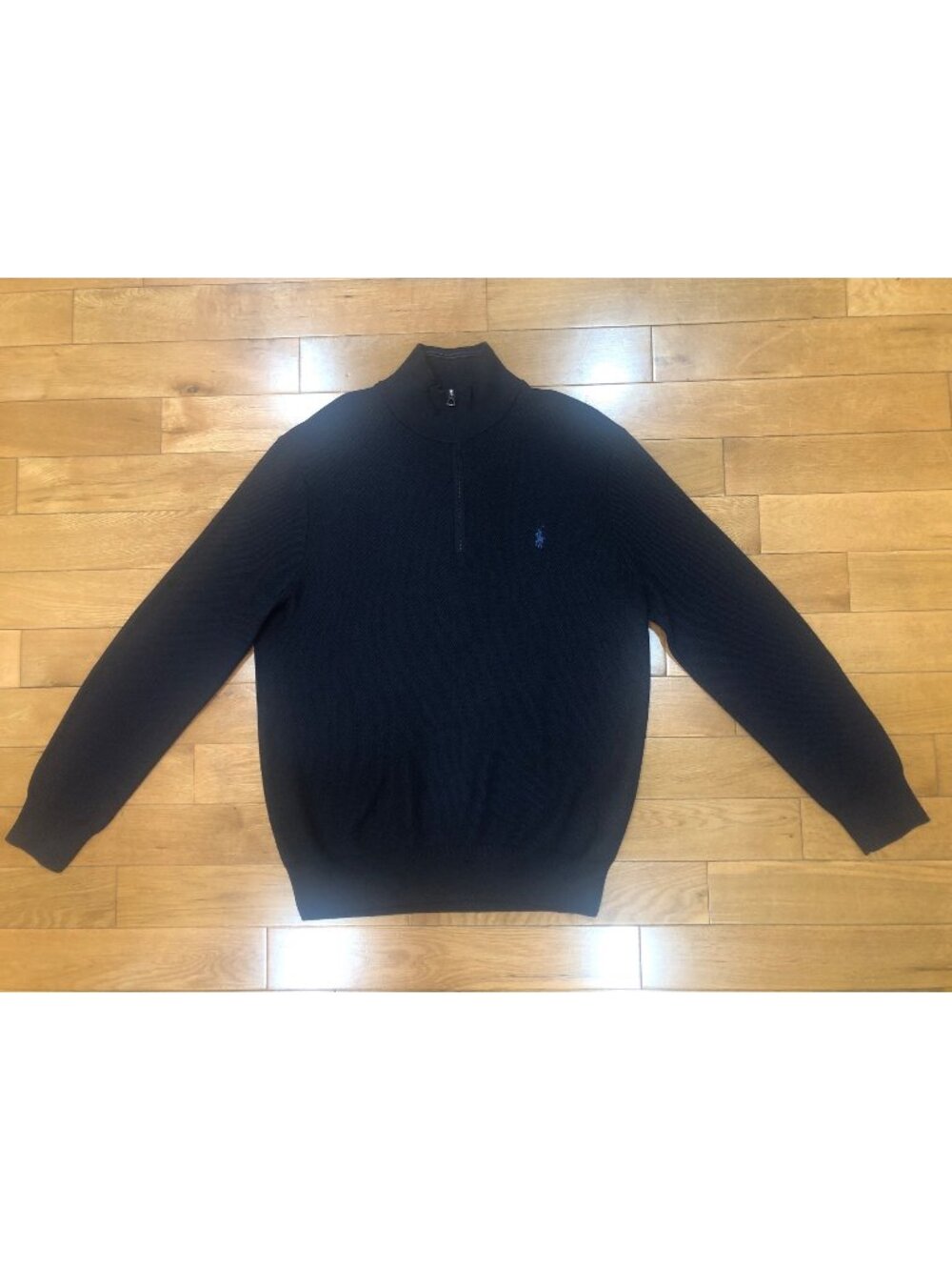 Polo Ralph Lauren Men’s Pima Cotton Quarter Zip Sweater Navy Size L Preppy